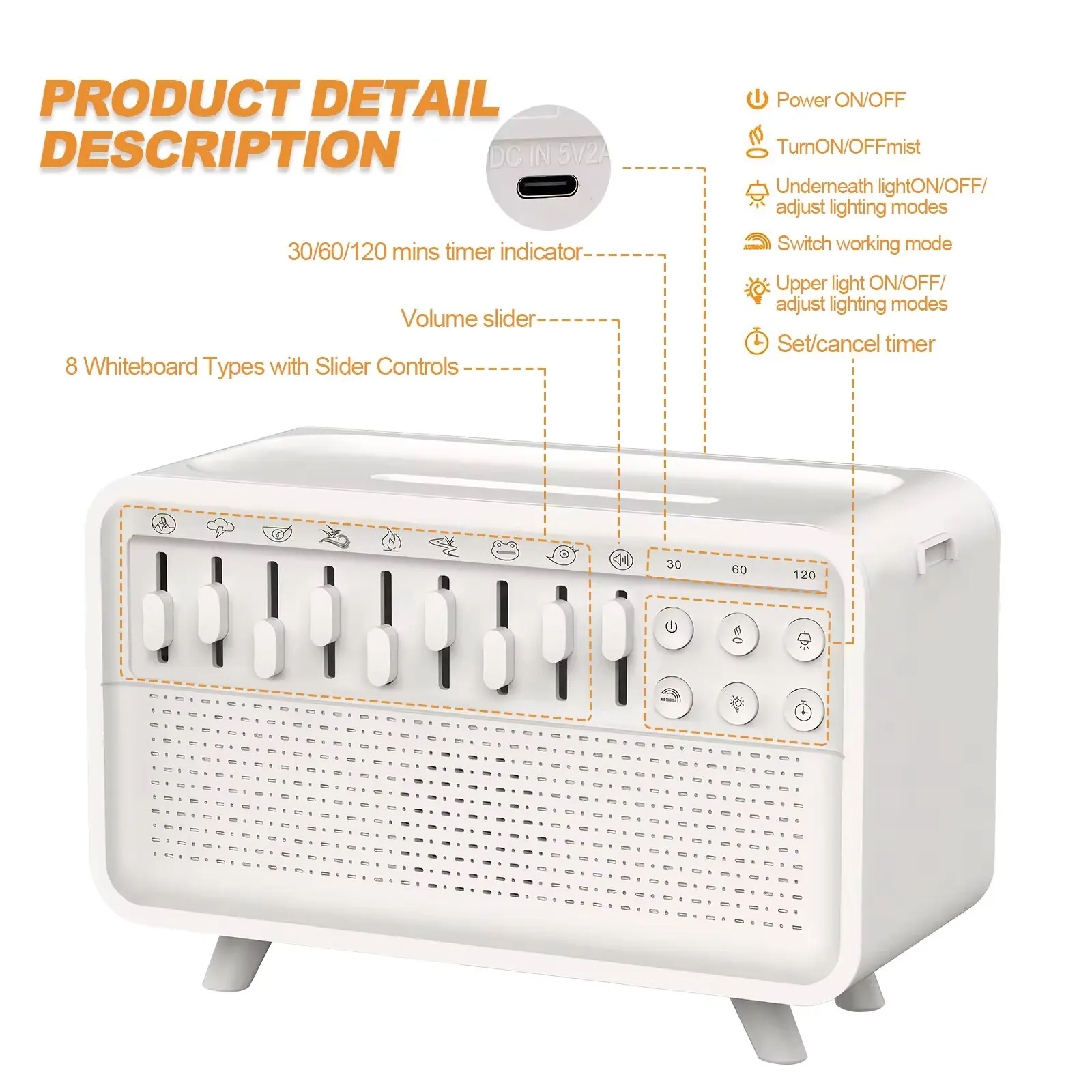 White Noise Night Light Humidifier