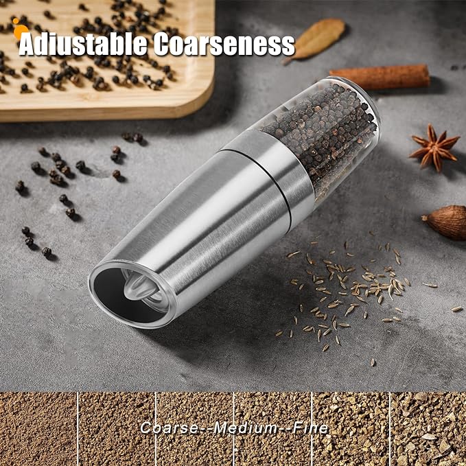 Electric Gravity Automatic Grinder, best kitchen supplies, best kitchen tool, interesting kitchen supplie, Gravity Sensing Automatic Operation Durable Design with Large Capacity Customizable Coarseness Innovative Blue LED Light Versatile Grinding Applications