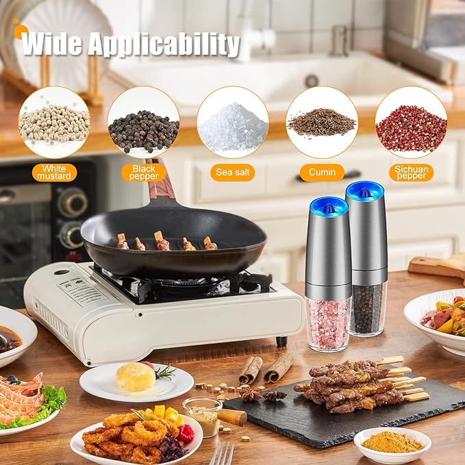 Electric Gravity Automatic Grinder, best kitchen supplies, best kitchen tool, interesting kitchen supplie, Gravity Sensing Automatic Operation Durable Design with Large Capacity Customizable Coarseness Innovative Blue LED Light Versatile Grinding Applications